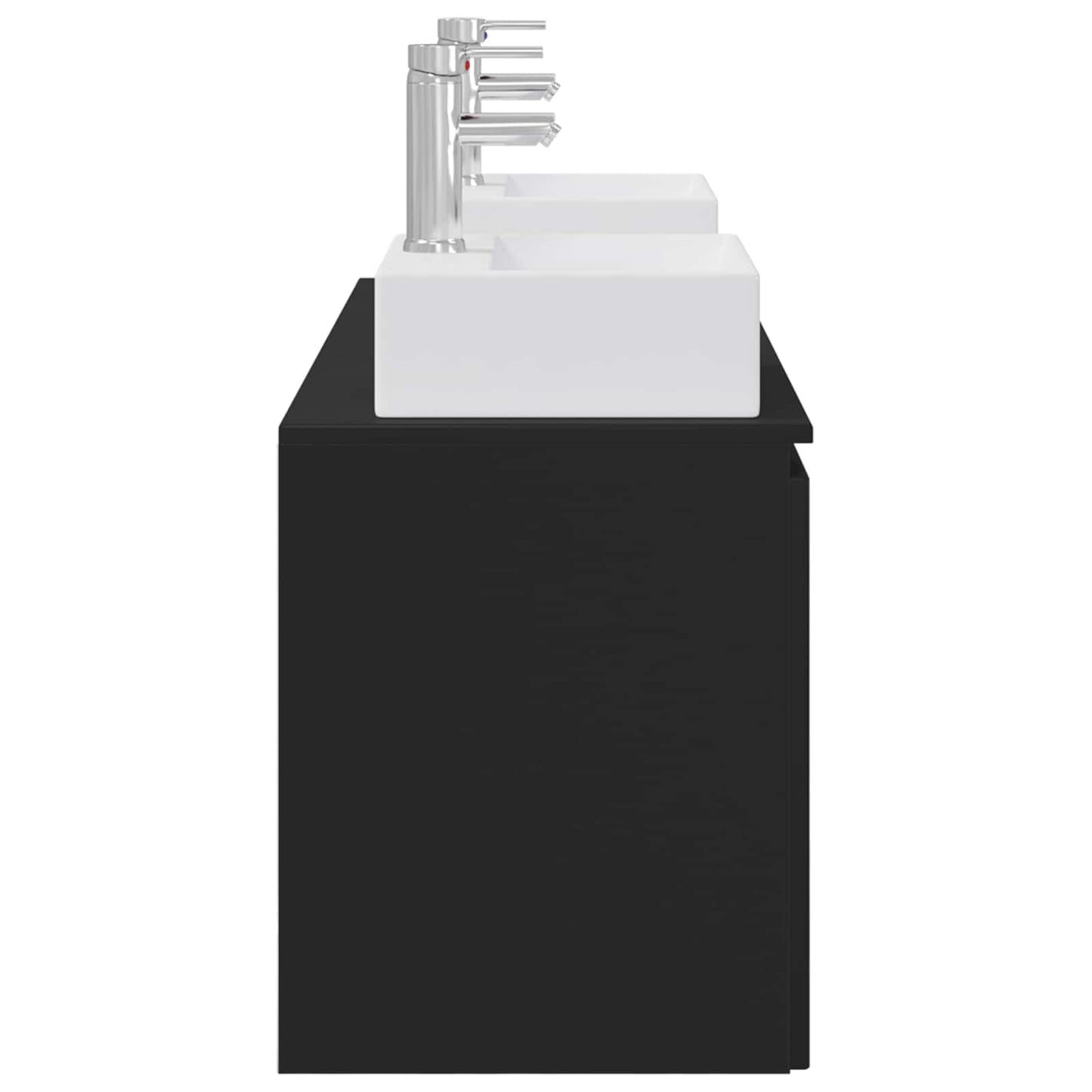 Baderomsskapsett 3 stk. Svart 49,5 x 41 x 62,5 cm