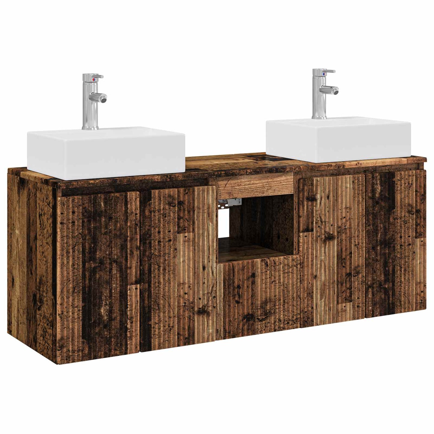 Baderomsskapsett 3 stk. Gammelt tre 49,5 x 41 x 62,5 cm
