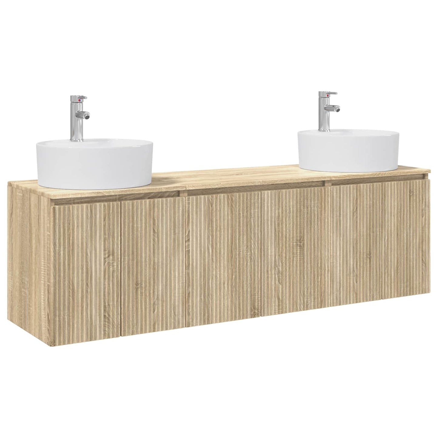 Baderomsskapsett 3 stk. Sonoma eik 49,5 x 44,5 x 65 cm