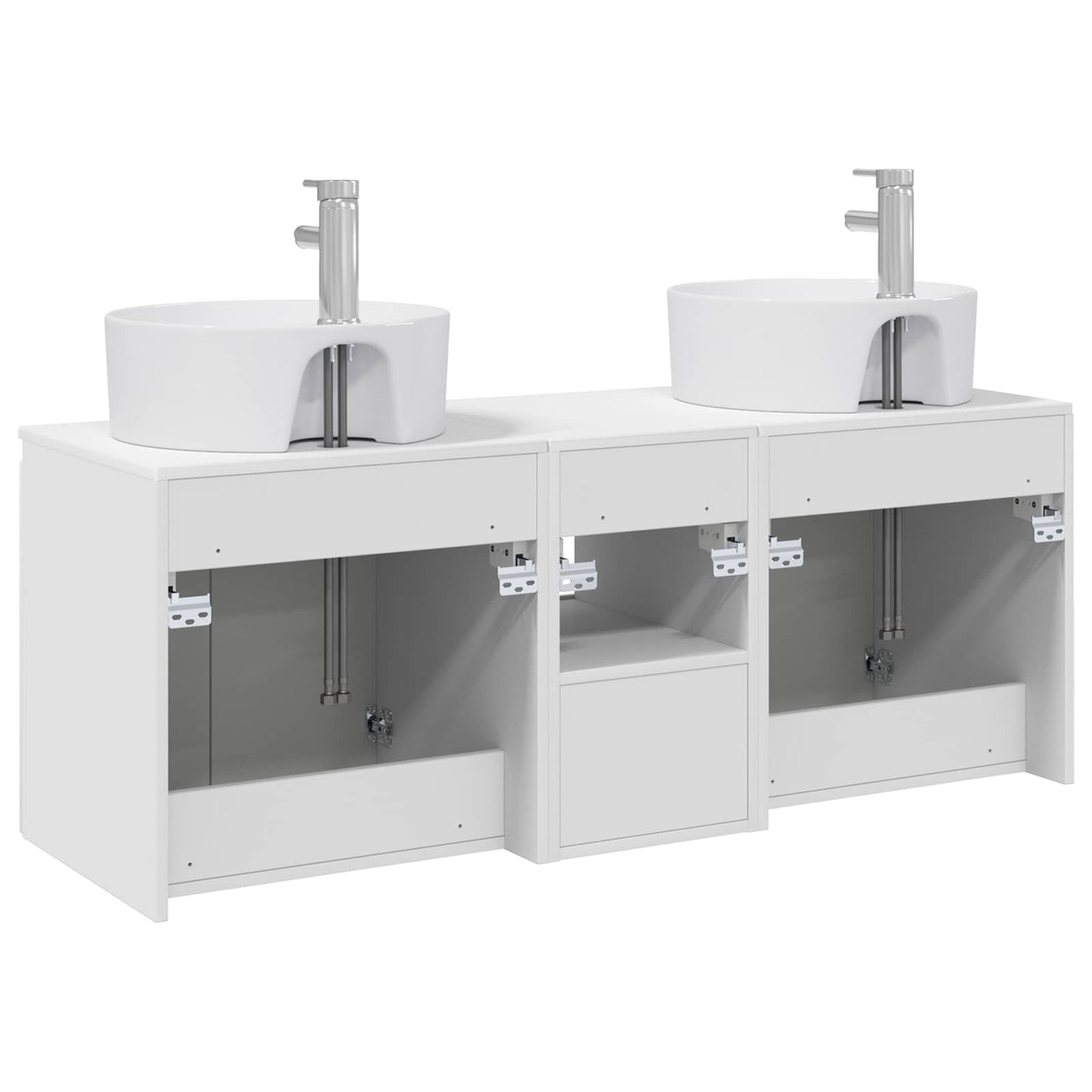 Baderomsskapsett 3 stk. Hvit 49,5 x 44,5 x 65 cm Konstruert tre