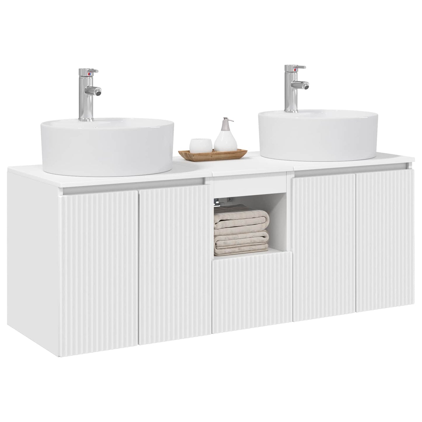 Baderomsskapsett 3 stk. Hvit 49,5 x 44,5 x 65 cm Konstruert tre