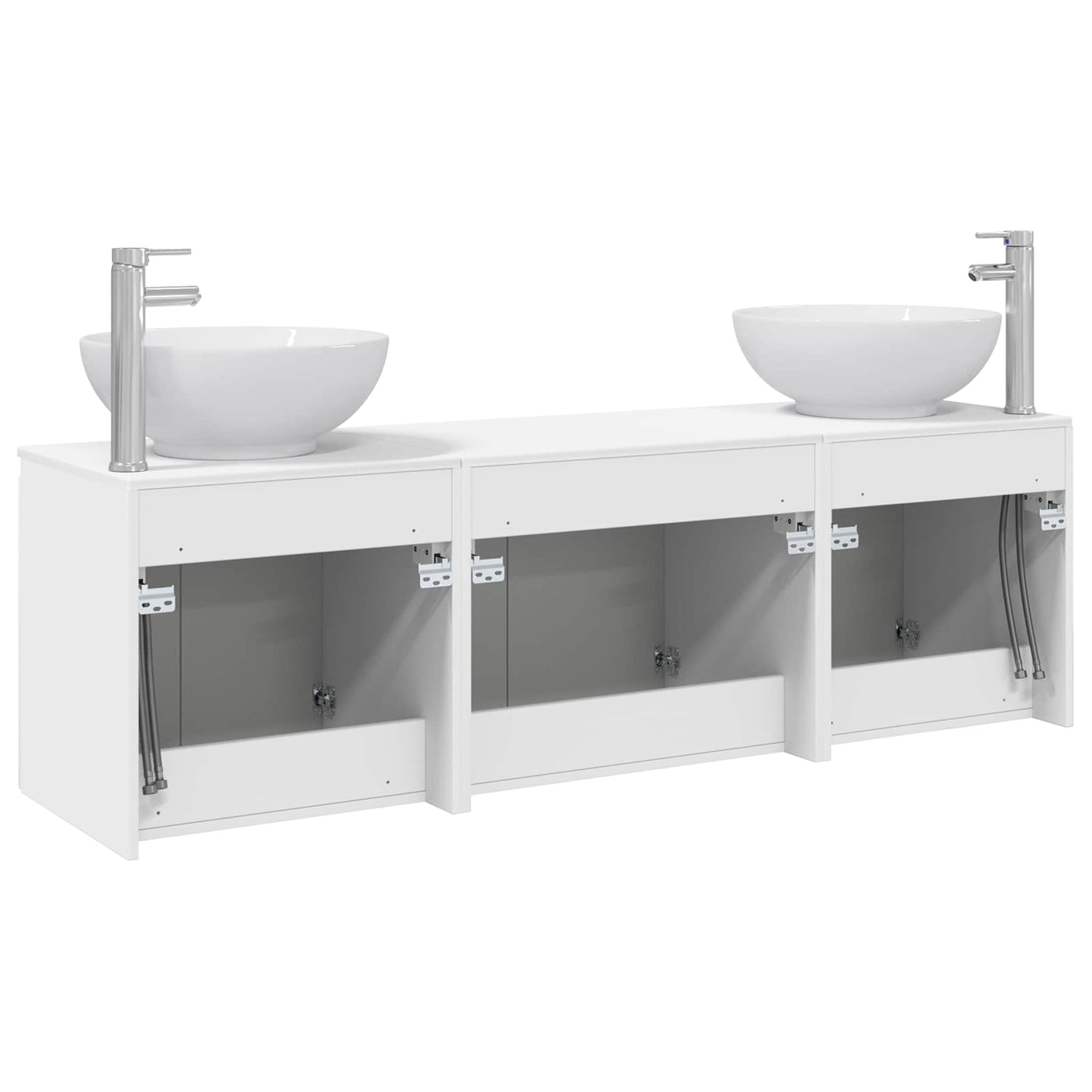 Baderomsskapsett 3 stk. Hvit 49,5 x 44,5 x 65 cm Konstruert tre