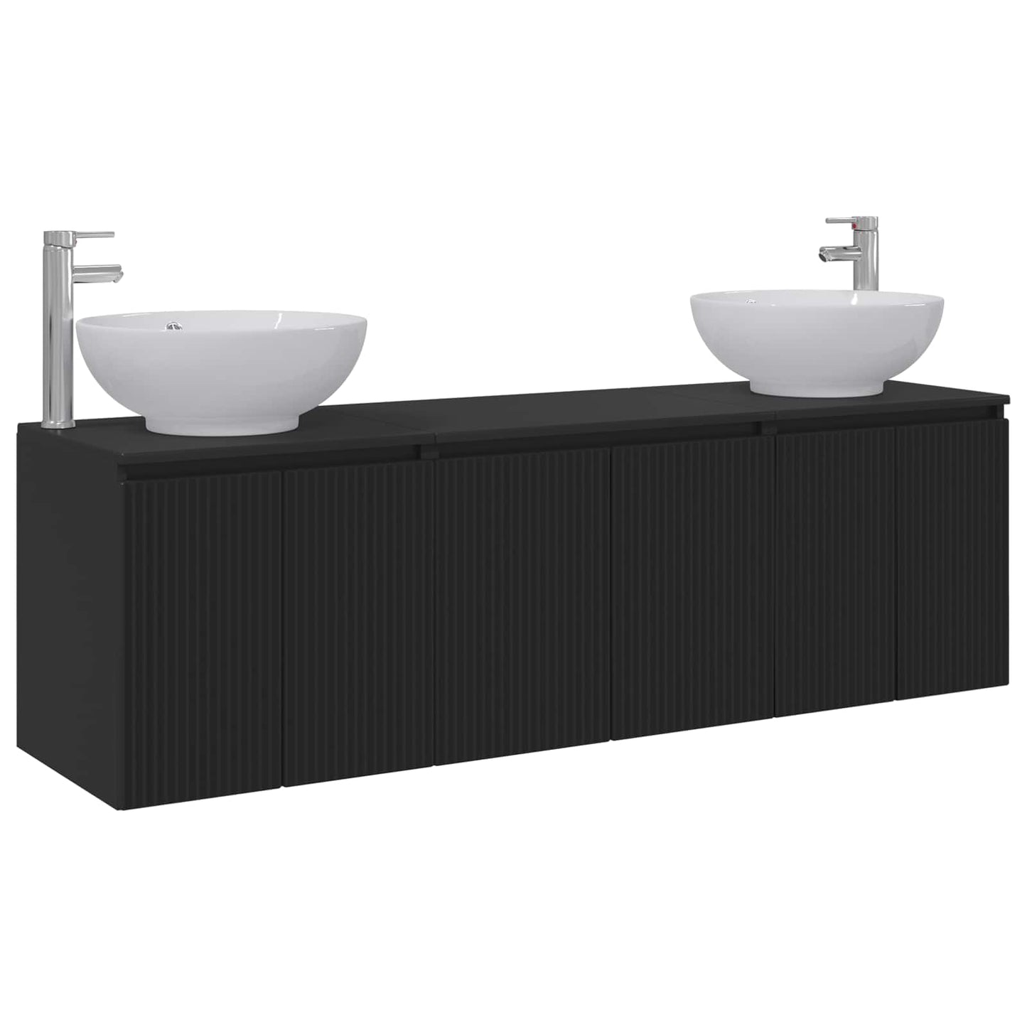 Baderomsskapsett 3 stk. Svart 49,5 x 44,5 x 65 cm