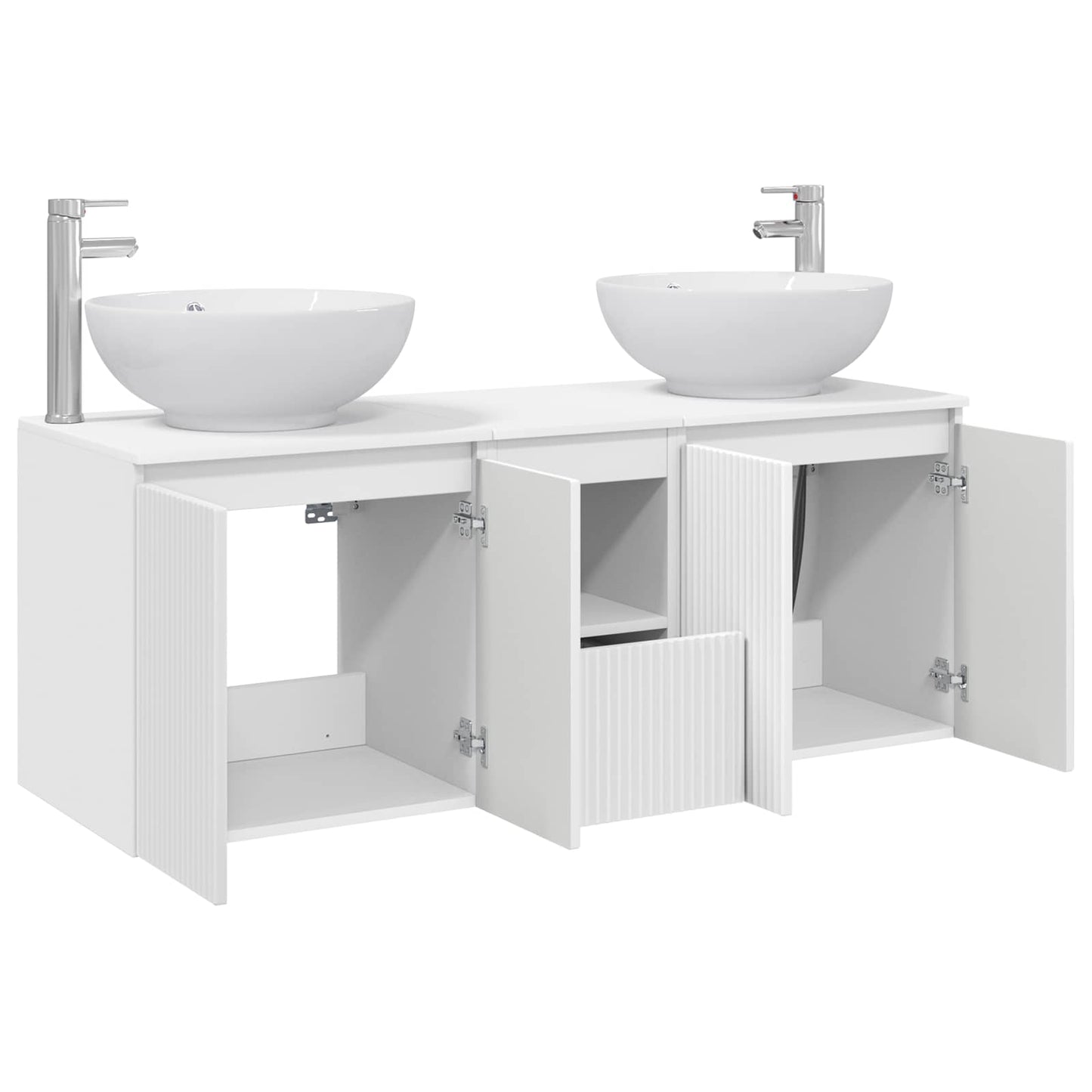 Baderomsskapsett 3 stk. Hvit 49,5 x 44,5 x 65 cm Konstruert tre