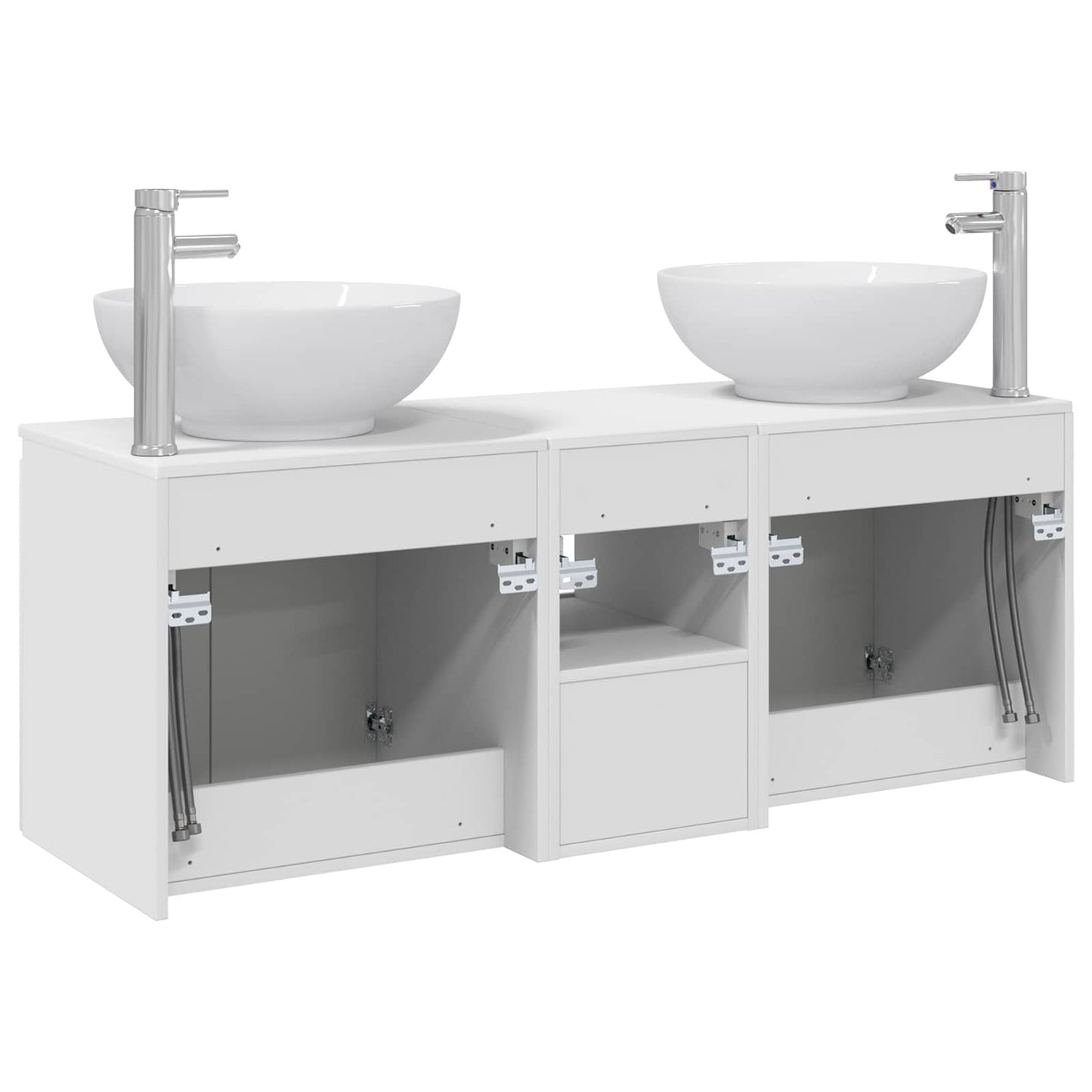 Baderomsskapsett 3 stk. Hvit 49,5 x 44,5 x 65 cm Konstruert tre