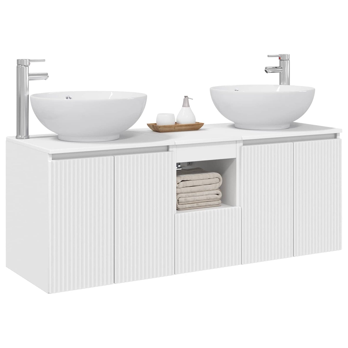 Baderomsskapsett 3 stk. Hvit 49,5 x 44,5 x 65 cm Konstruert tre