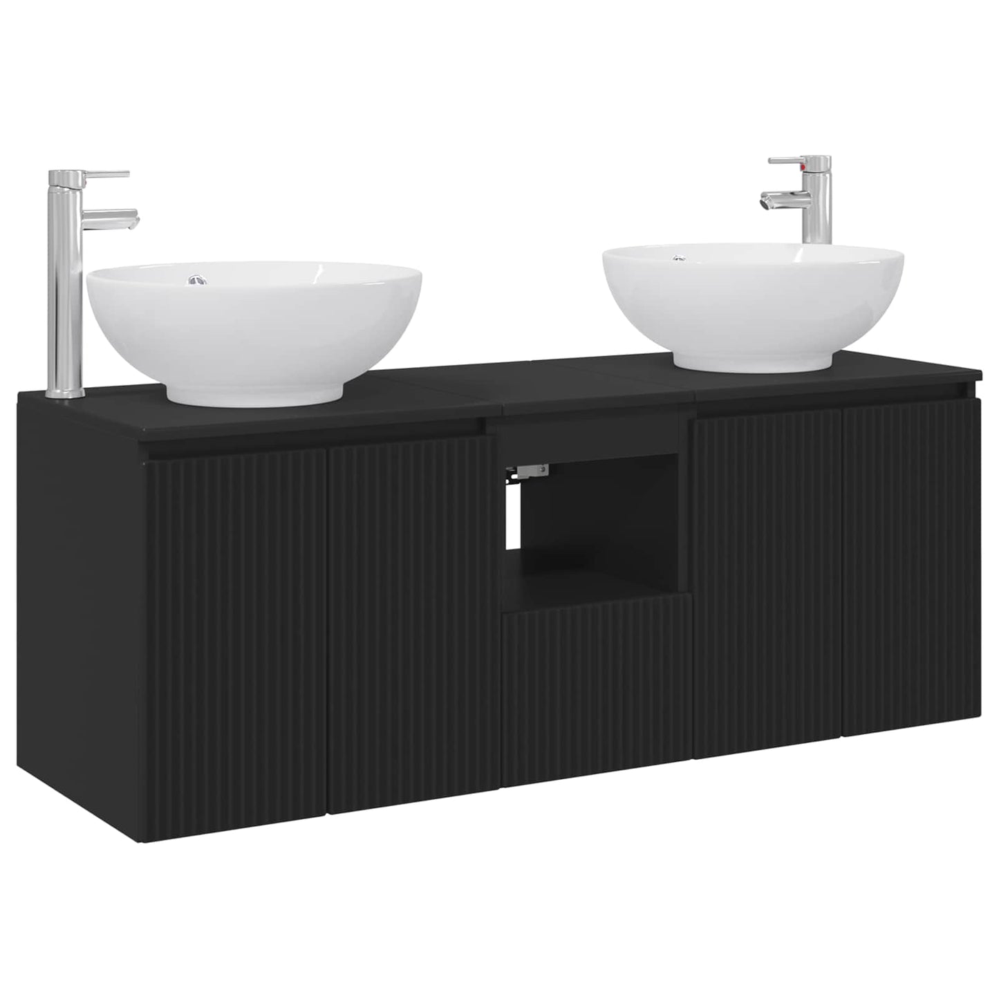 Baderomsskapsett 3 stk. Svart 49,5 x 44,5 x 65 cm
