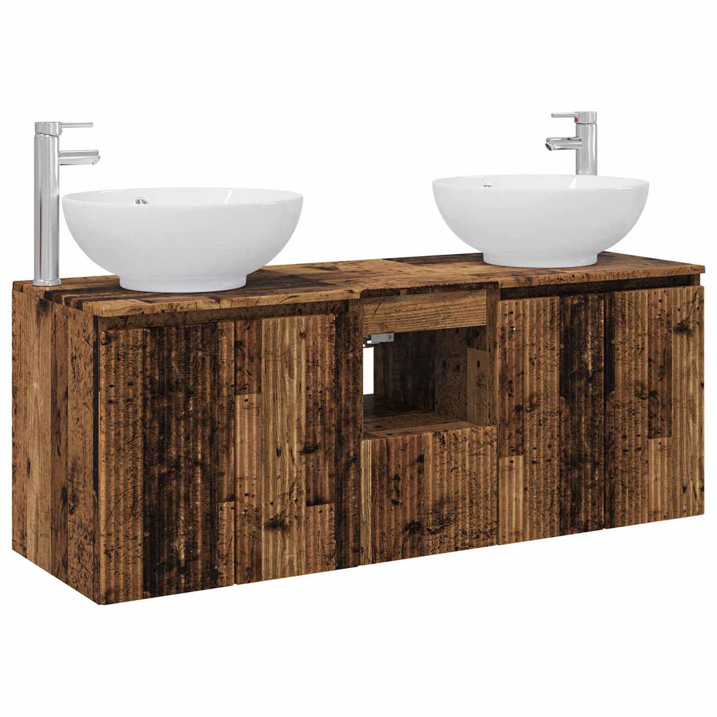 Baderomsskapsett 3 stk. Gammelt tre 49,5 x 44,5 x 65 cm