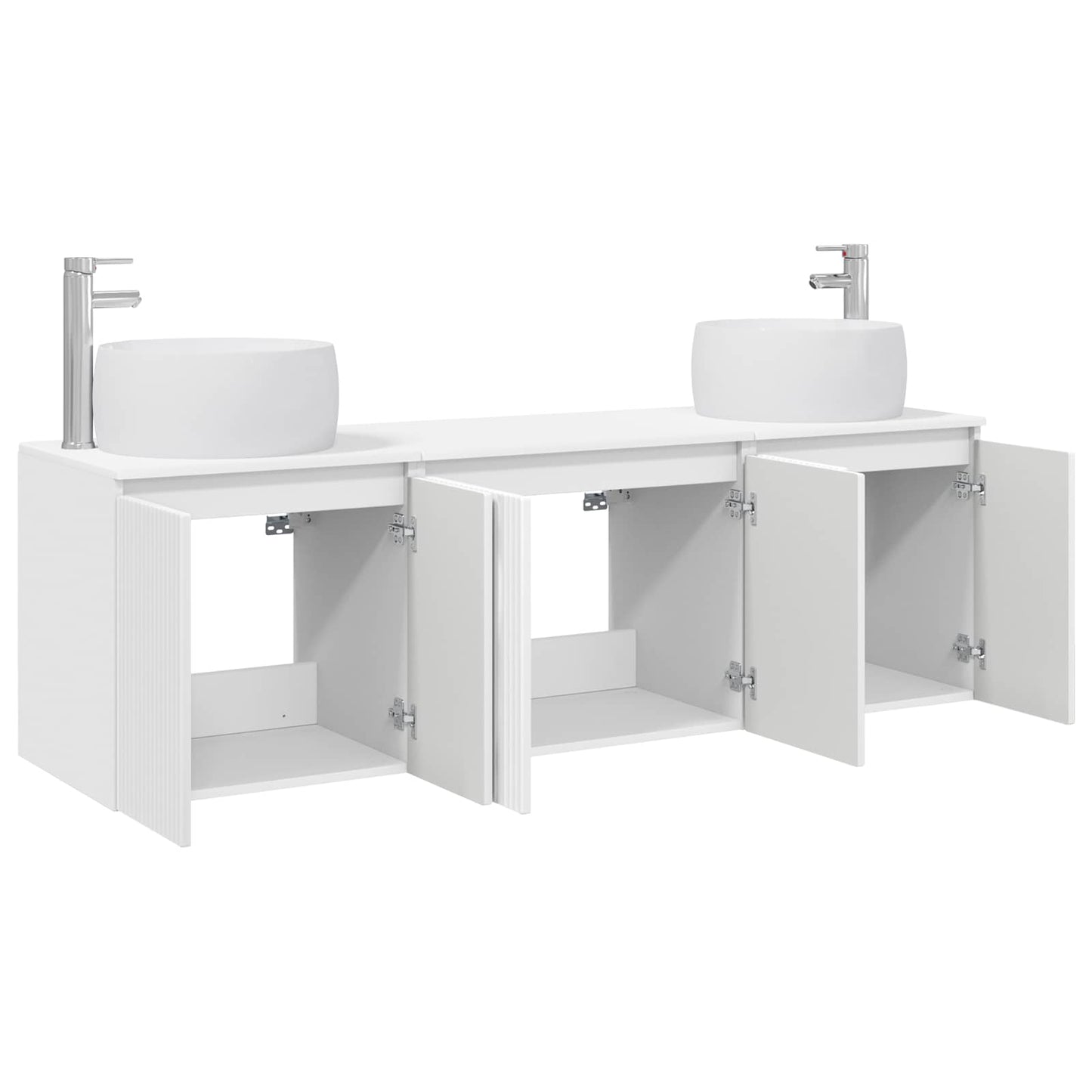 Baderomsskapsett 3 stk. Hvit 49,5 x 44,5 x 66 cm Konstruert tre