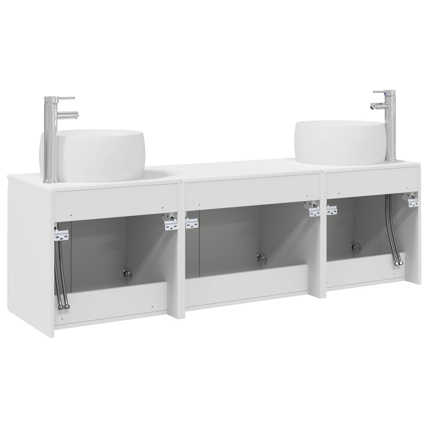 Baderomsskapsett 3 stk. Hvit 49,5 x 44,5 x 66 cm Konstruert tre