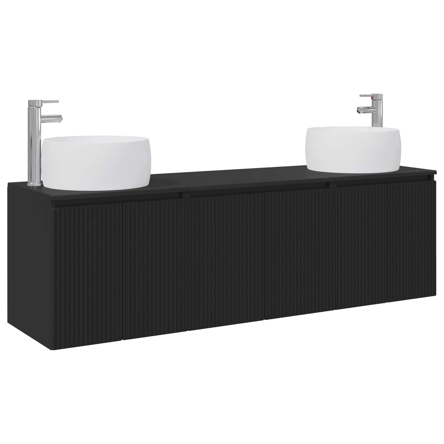 Baderomsskapsett 3 stk. Svart 49,5 x 44,5 x 66 cm