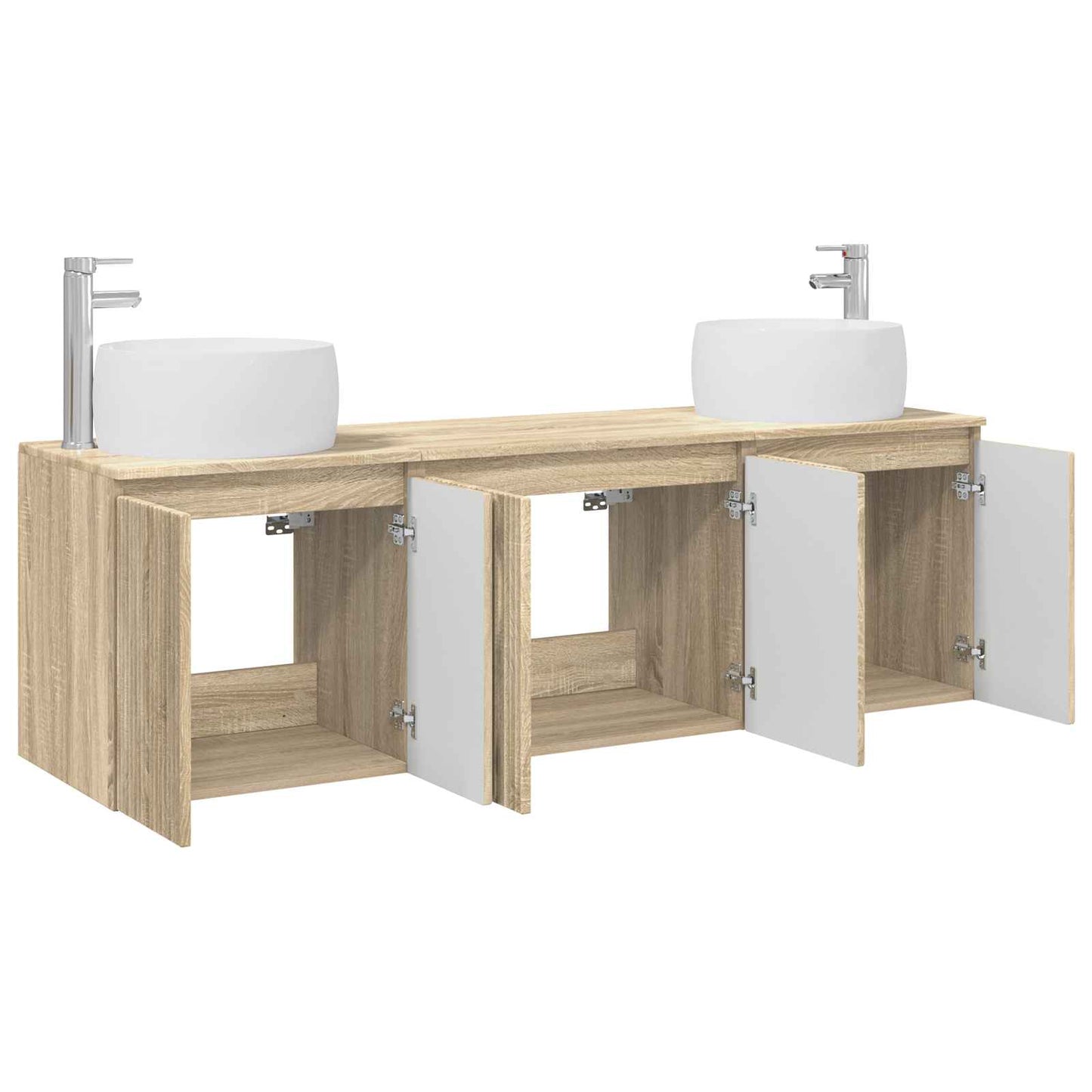 Baderomsskapsett 3 stk. Sonoma eik 49,5 x 44,5 x 66 cm