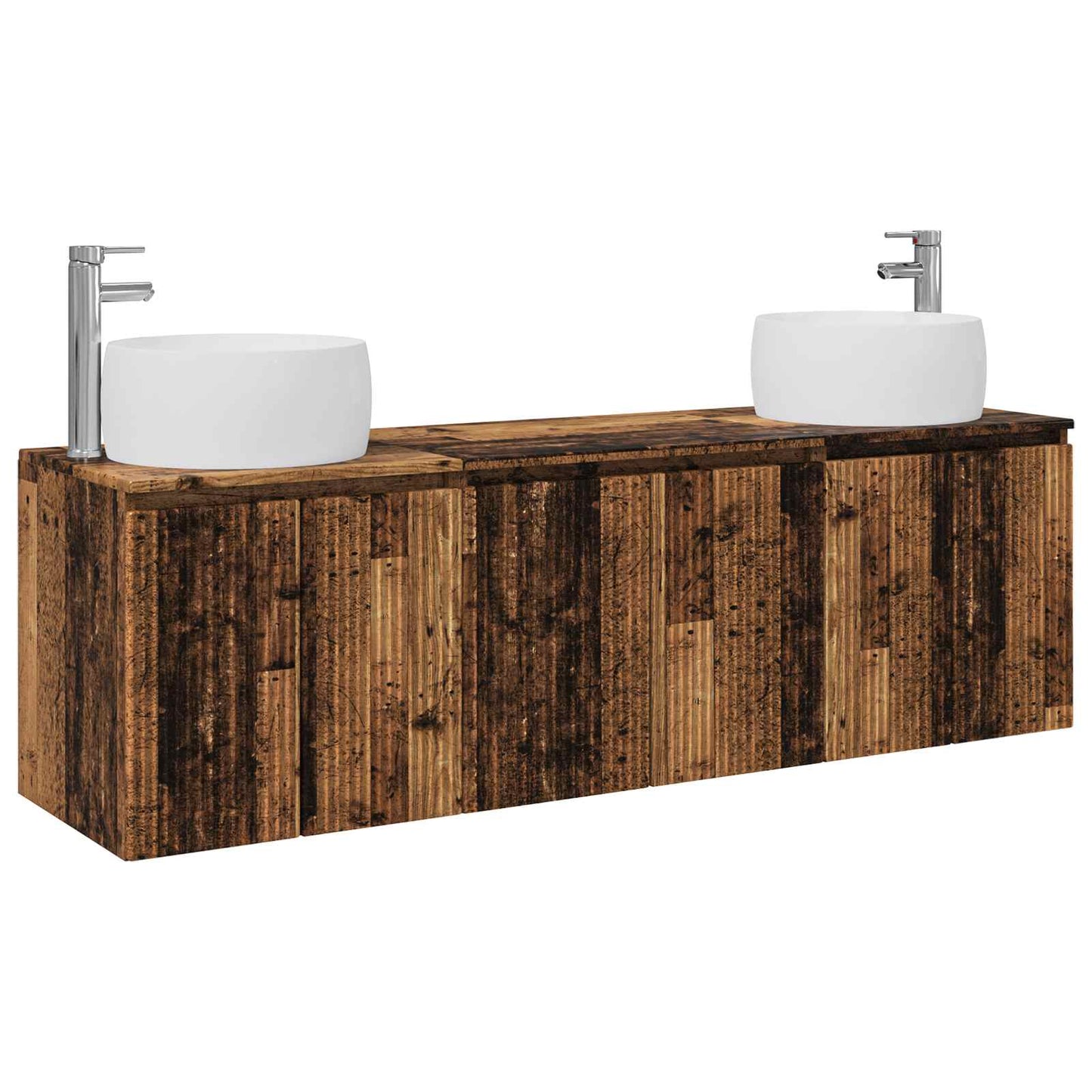 Baderomsskapsett 3 stk. Gammelt tre 49,5 x 44,5 x 66 cm