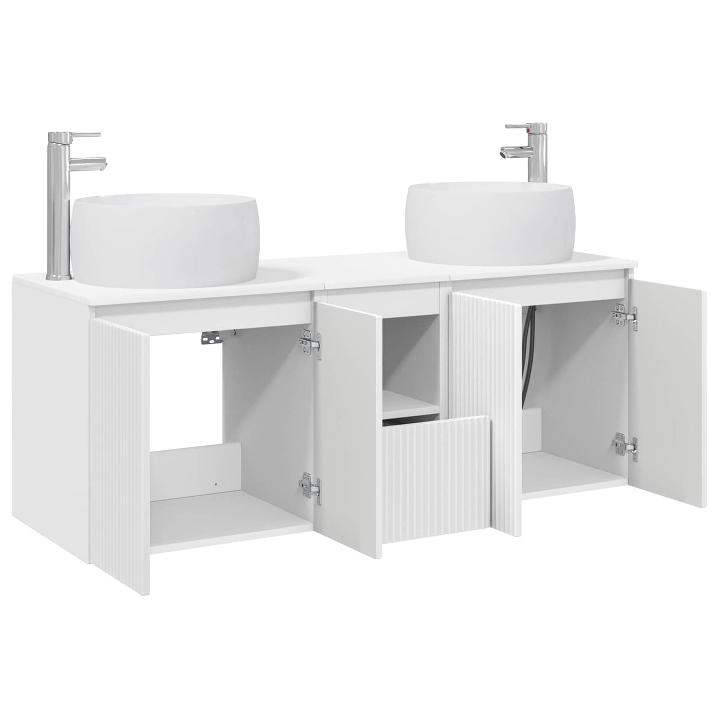 Baderomsskapsett 3 stk. Hvit 49,5 x 44,5 x 66 cm Konstruert tre