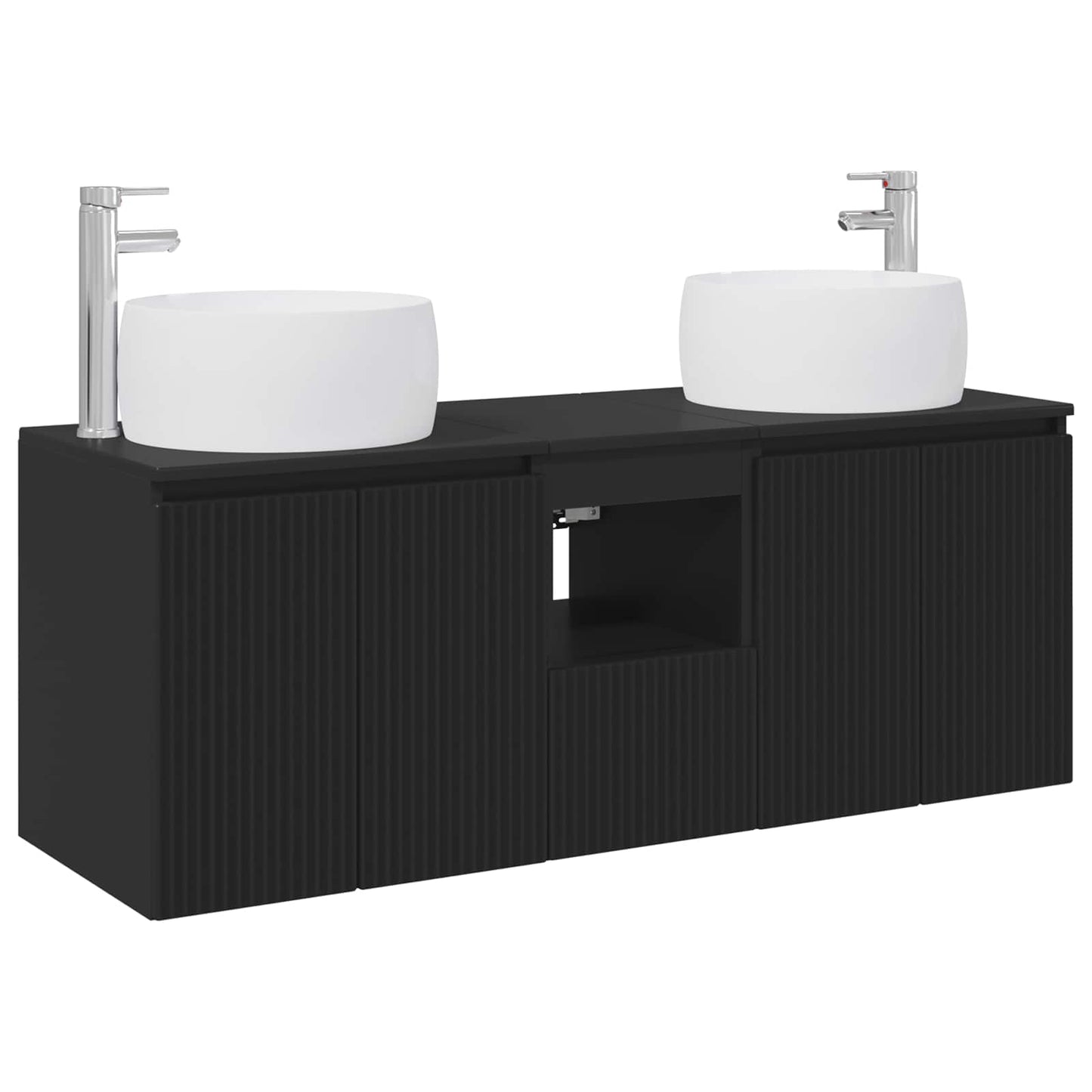 Baderomsskapsett 3 stk. Svart 49,5 x 44,5 x 66 cm