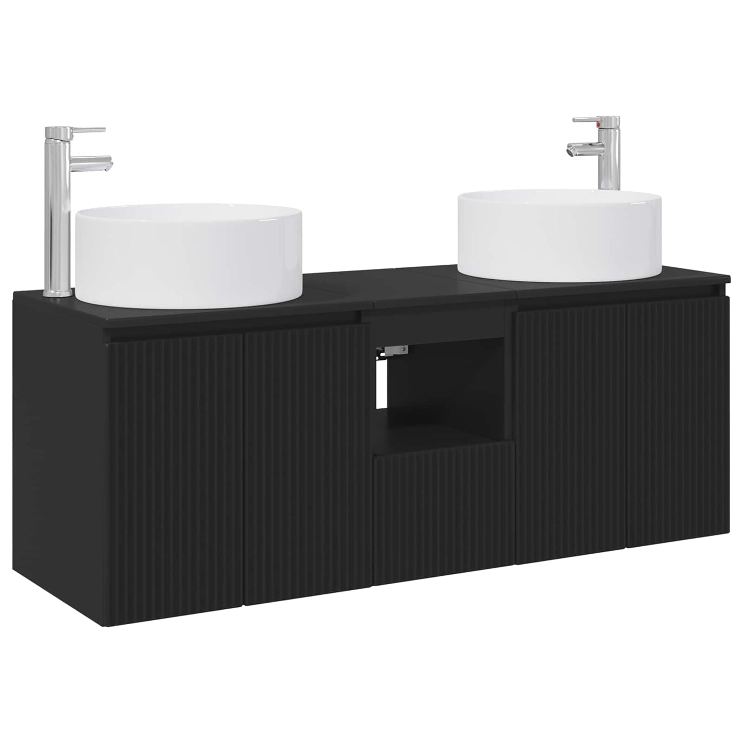 Baderomsskapsett 3 stk. Svart 49,5 x 44,5 x 65,5 cm
