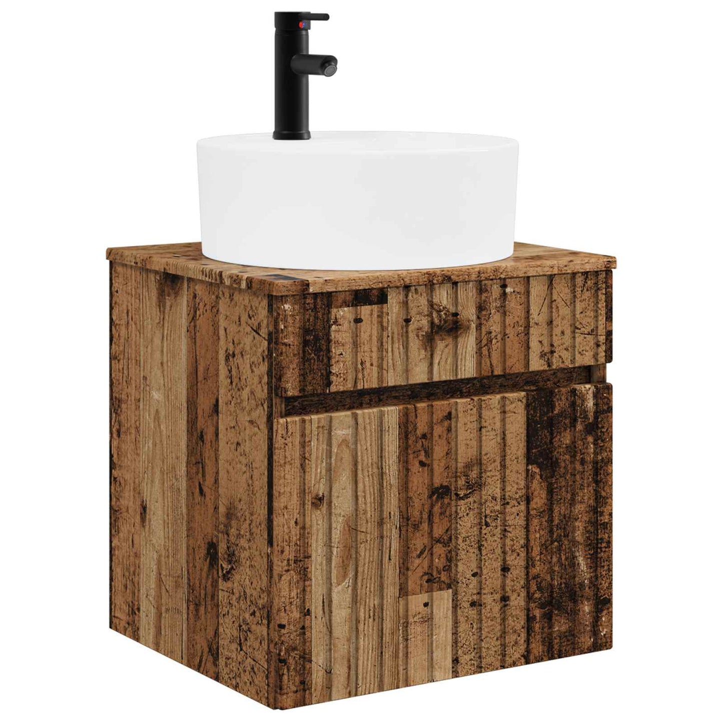 Baderomsskapsett 3 stk. Gammelt tre 49 x 44,5 x 65 cm