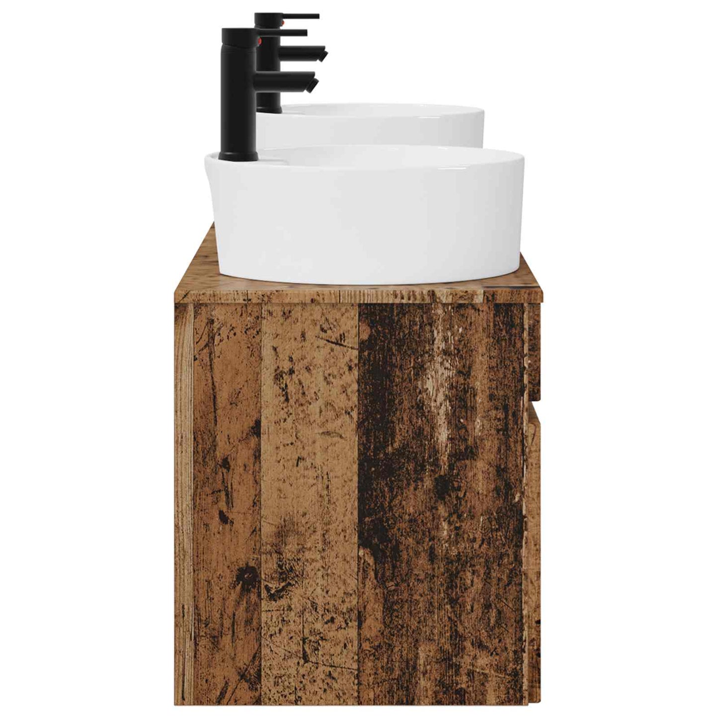 Baderomsskapsett 3 stk. Gammelt tre 49 x 44,5 x 65 cm