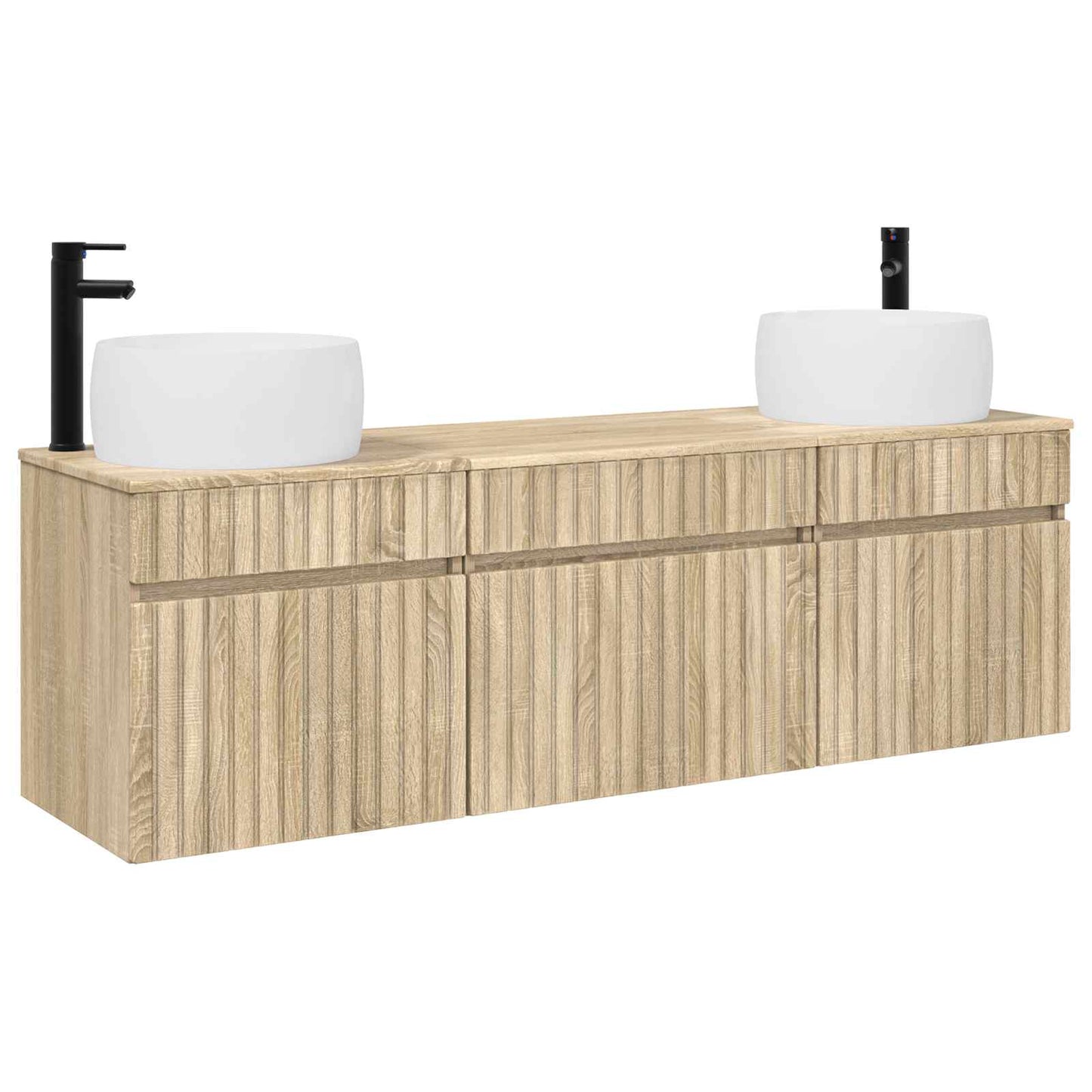Baderomsskapsett 3 stk. Sonoma eik 49 x 44,5 x 66 cm