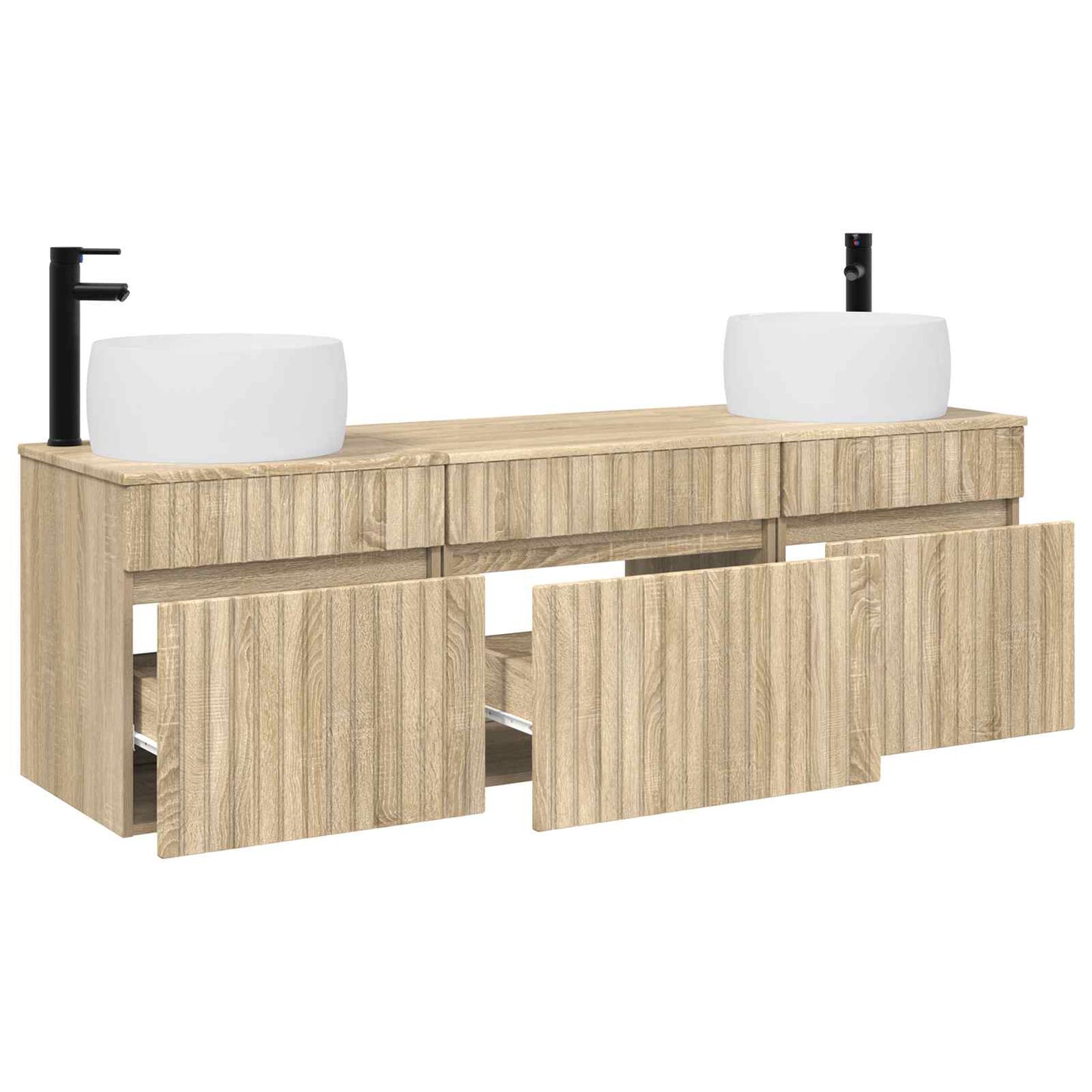 Baderomsskapsett 3 stk. Sonoma eik 49 x 44,5 x 66 cm