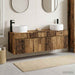 Baderomsskapsett 3 stk. Gammelt tre 49 x 44,5 x 66 cm