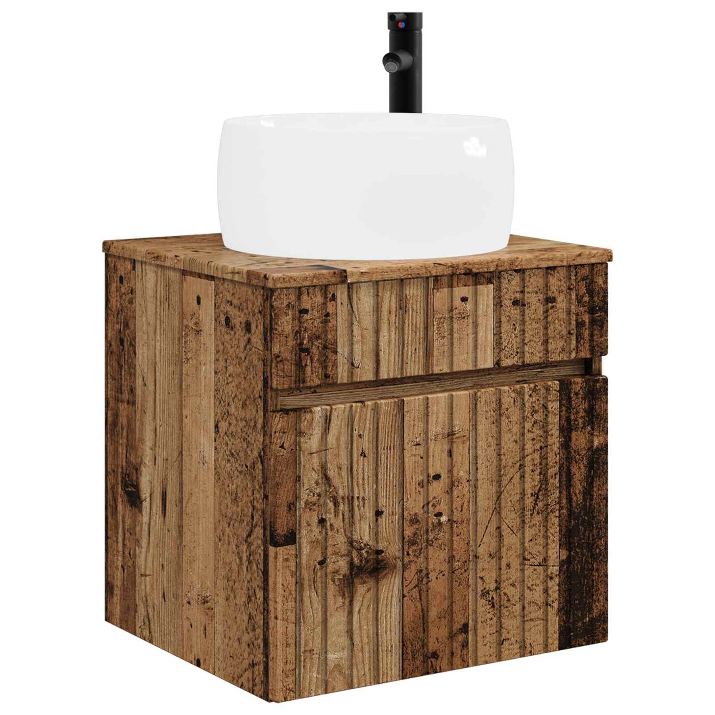 Baderomsskapsett 3 stk. Gammelt tre 49 x 44,5 x 66 cm