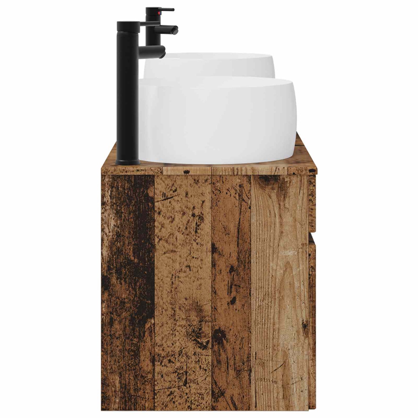 Baderomsskapsett 3 stk. Gammelt tre 49 x 44,5 x 66 cm