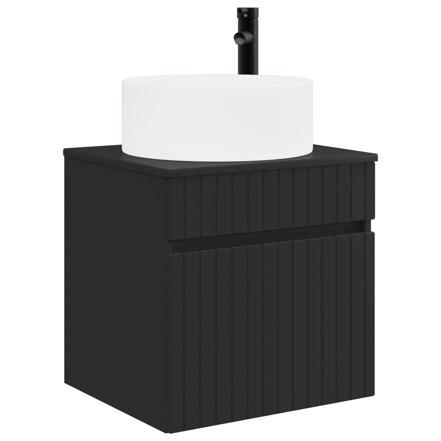 Baderomsskapsett 3 stk. Svart 49 x 44,5 x 65,5 cm
