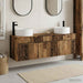 Baderomsskapsett 3 stk. Gammelt tre 49 x 44,5 x 65,5 cm