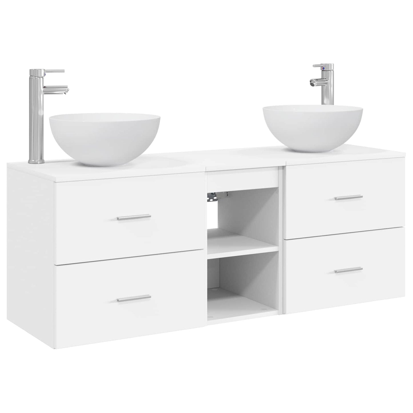 Baderomsskapsett 3 stk. Hvit 49,5 x 35 x 63 cm Konstruert tre