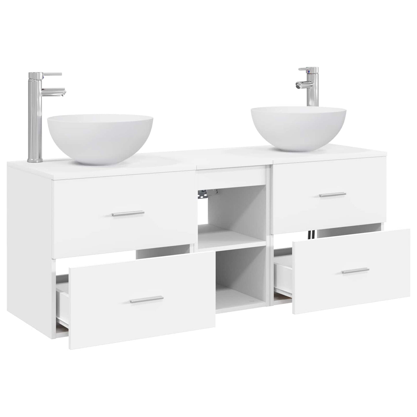 Baderomsskapsett 3 stk. Hvit 49,5 x 35 x 63 cm Konstruert tre