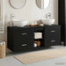 Baderomsskapsett 3 stk. Svart eik 49,5 x 35 x 63 cm