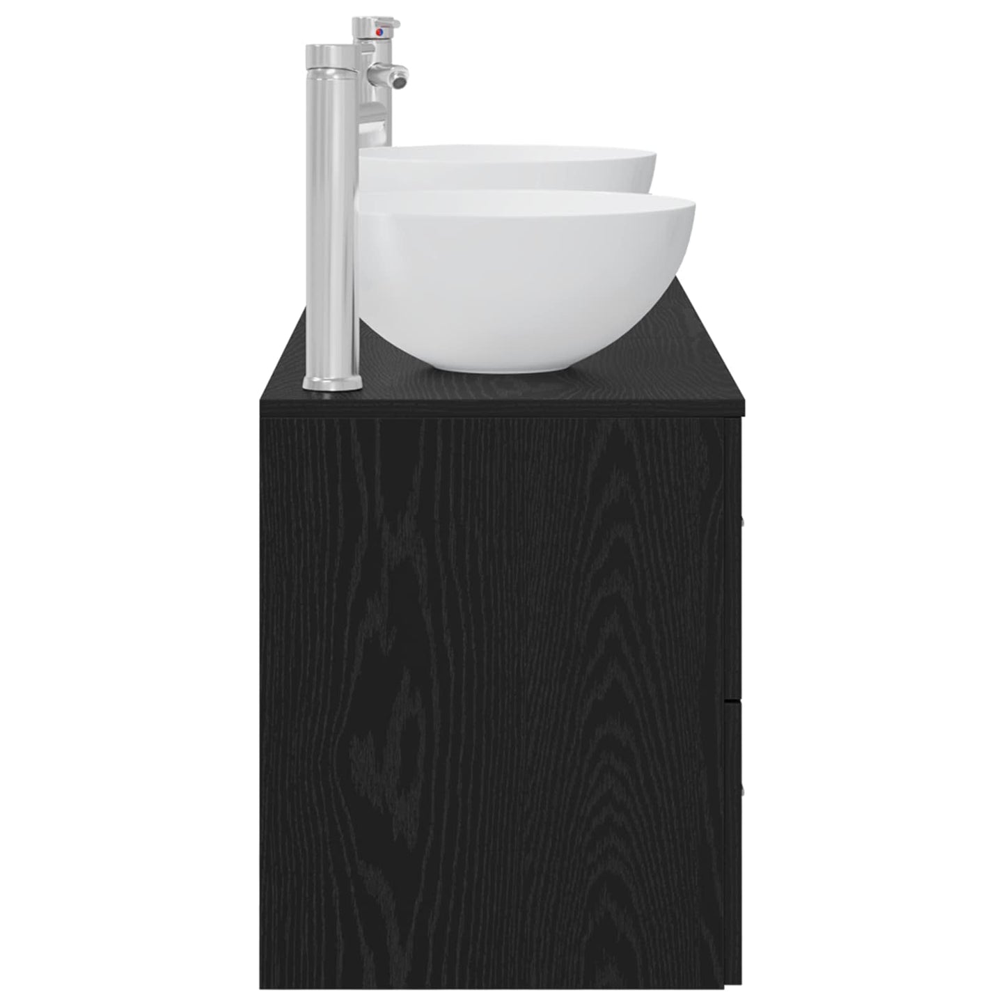 Baderomsskapsett 3 stk. Svart eik 49,5 x 35 x 63 cm