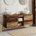 Baderomsskapsett 3 stk. Gammelt tre 49,5 x 35 x 63 cm
