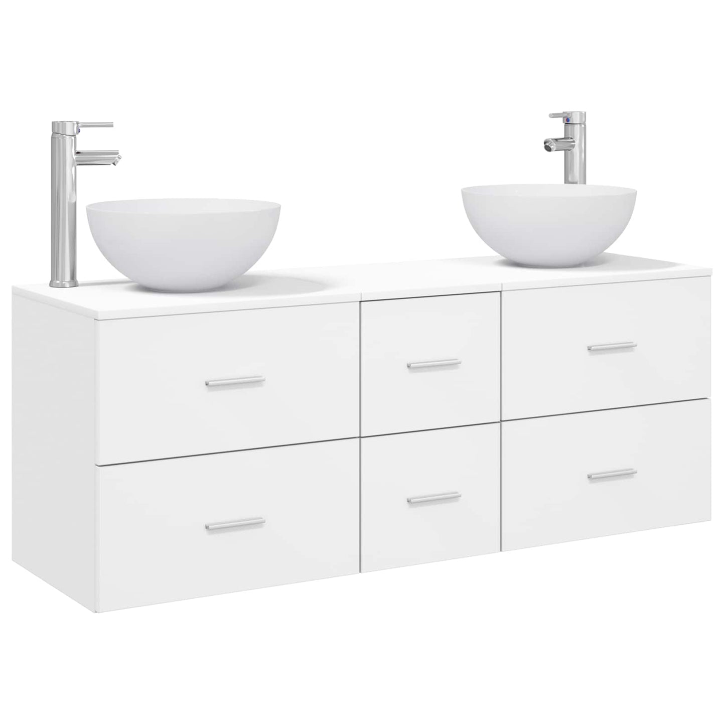Baderomsskapsett 3 stk. Hvit 49,5 x 35 x 63 cm Konstruert tre