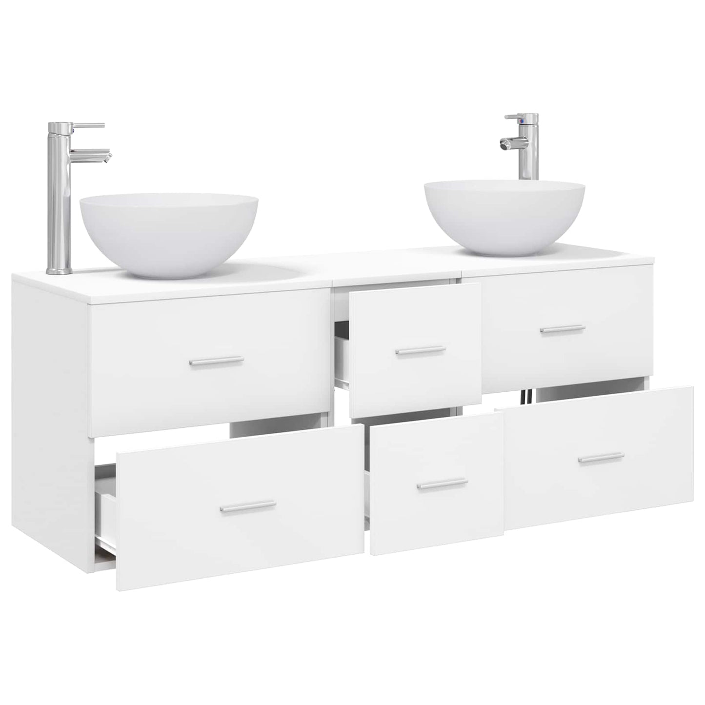 Baderomsskapsett 3 stk. Hvit 49,5 x 35 x 63 cm Konstruert tre