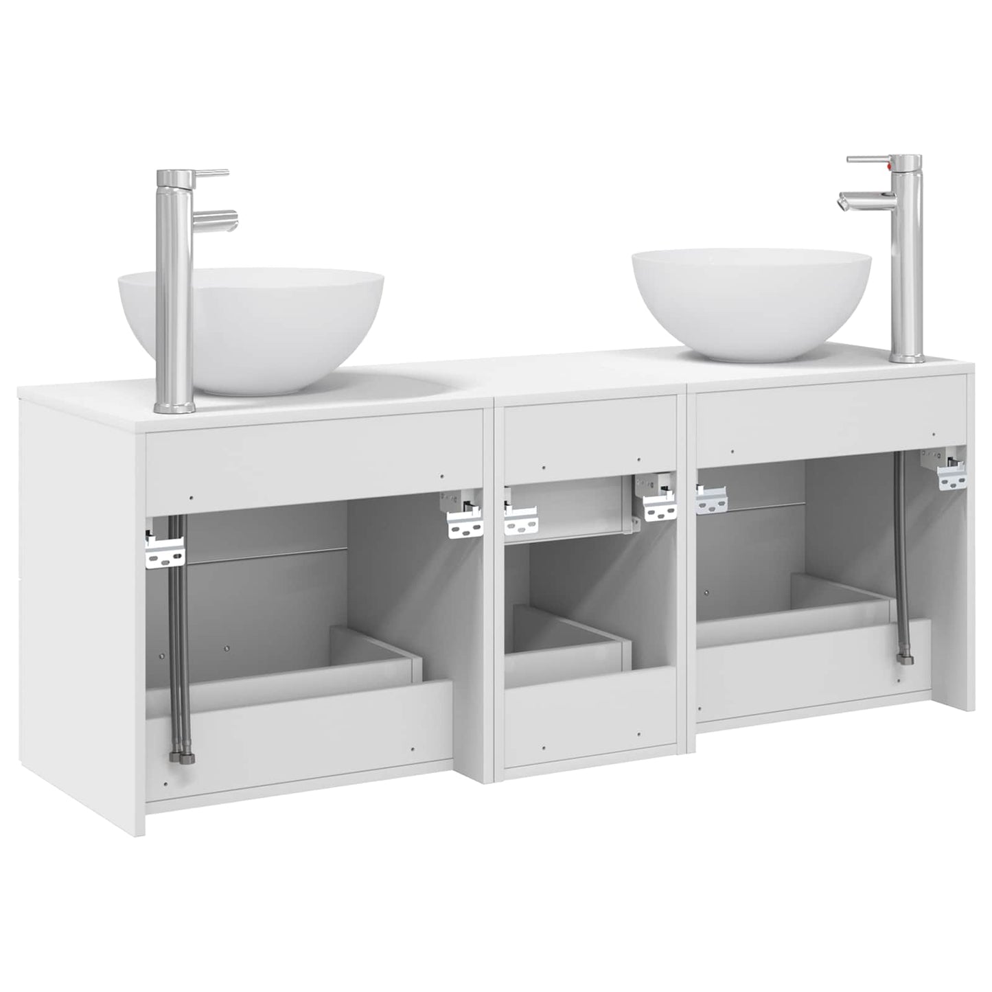 Baderomsskapsett 3 stk. Hvit 49,5 x 35 x 63 cm Konstruert tre