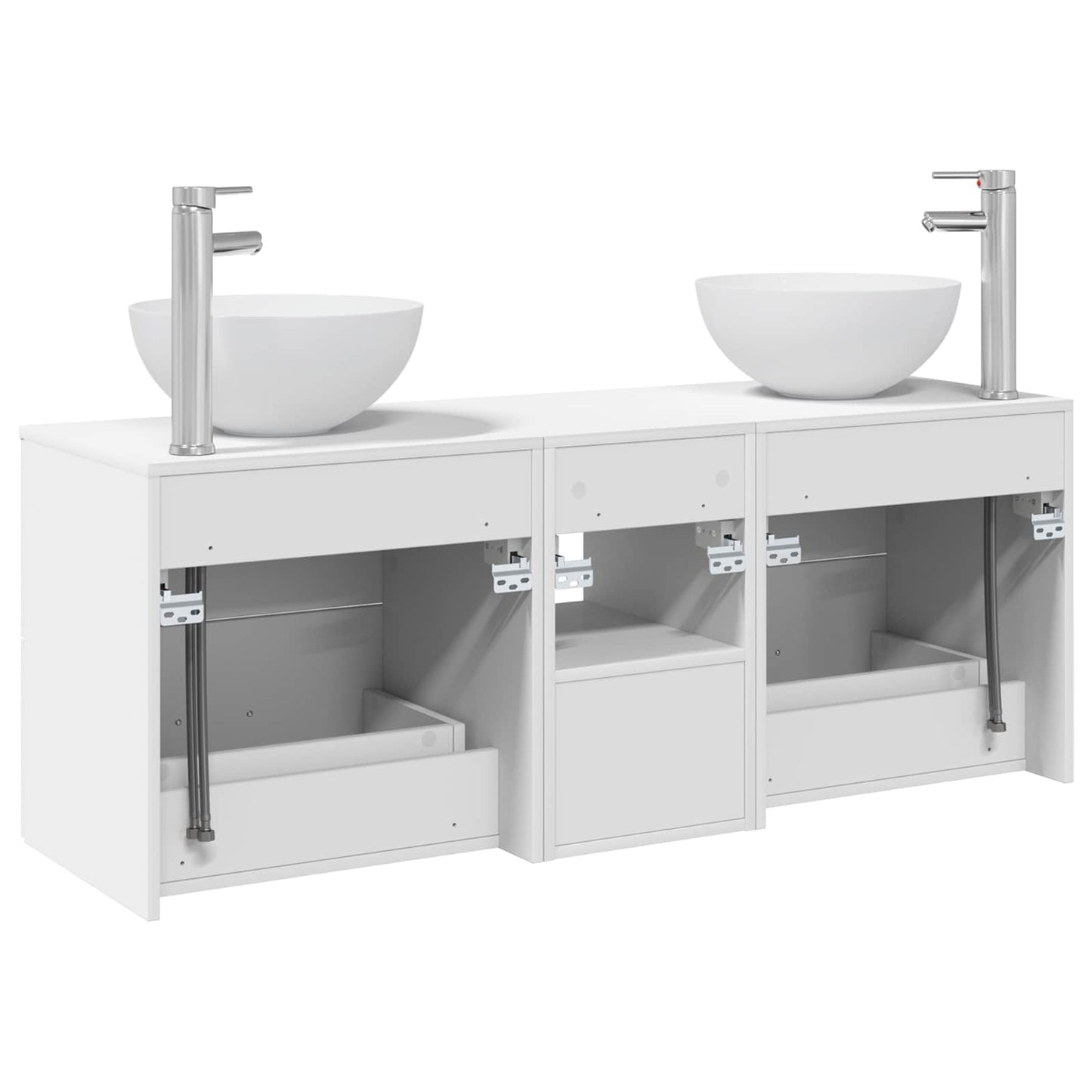 Baderomsskapsett 3 stk. Hvit 49,5 x 41 x 64,5 cm Konstruert tre