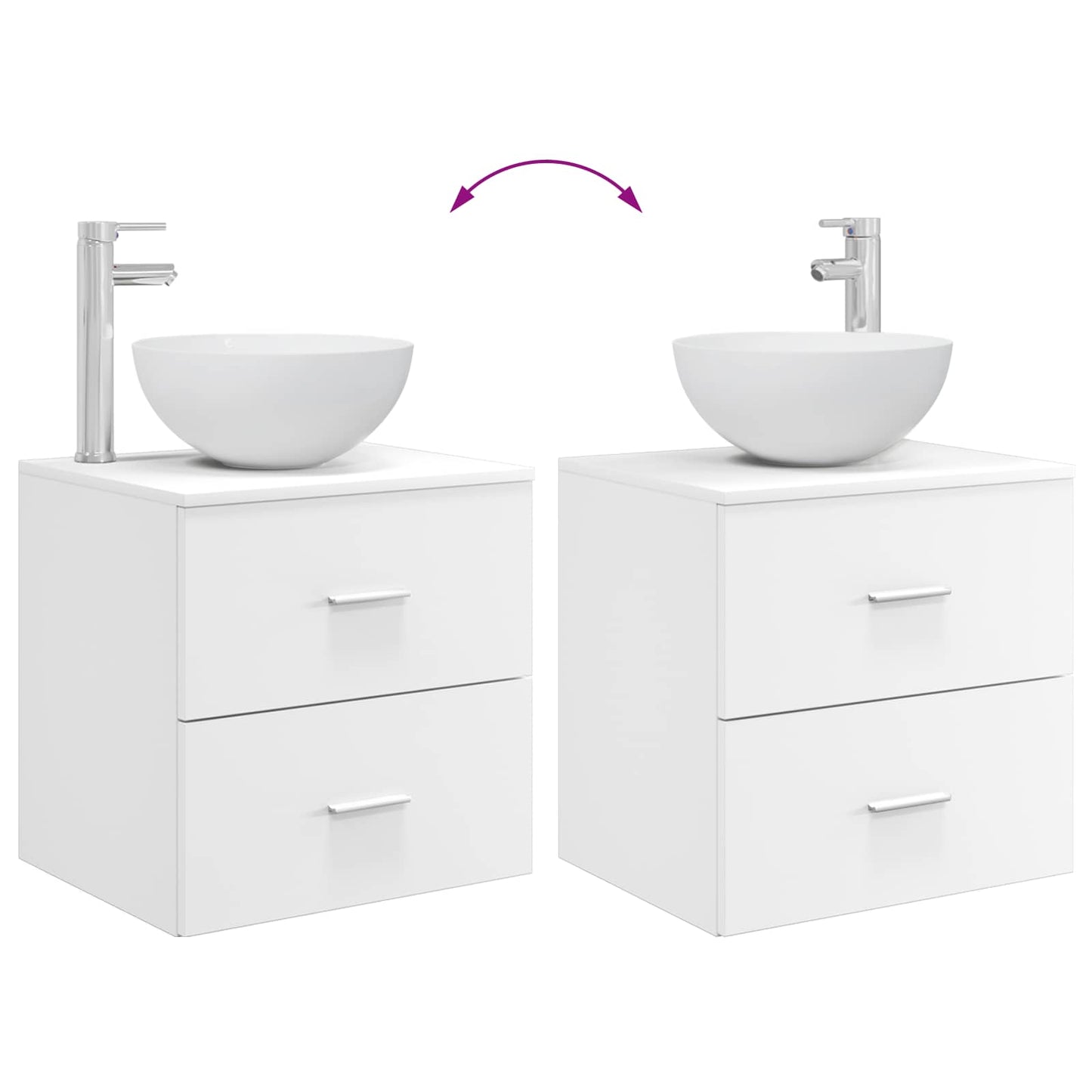 Baderomsskapsett 3 stk. Hvit 49,5 x 41 x 64,5 cm Konstruert tre