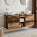 Baderomsskapsett 3 stk. Gammelt tre 49,5 x 41 x 64,5 cm