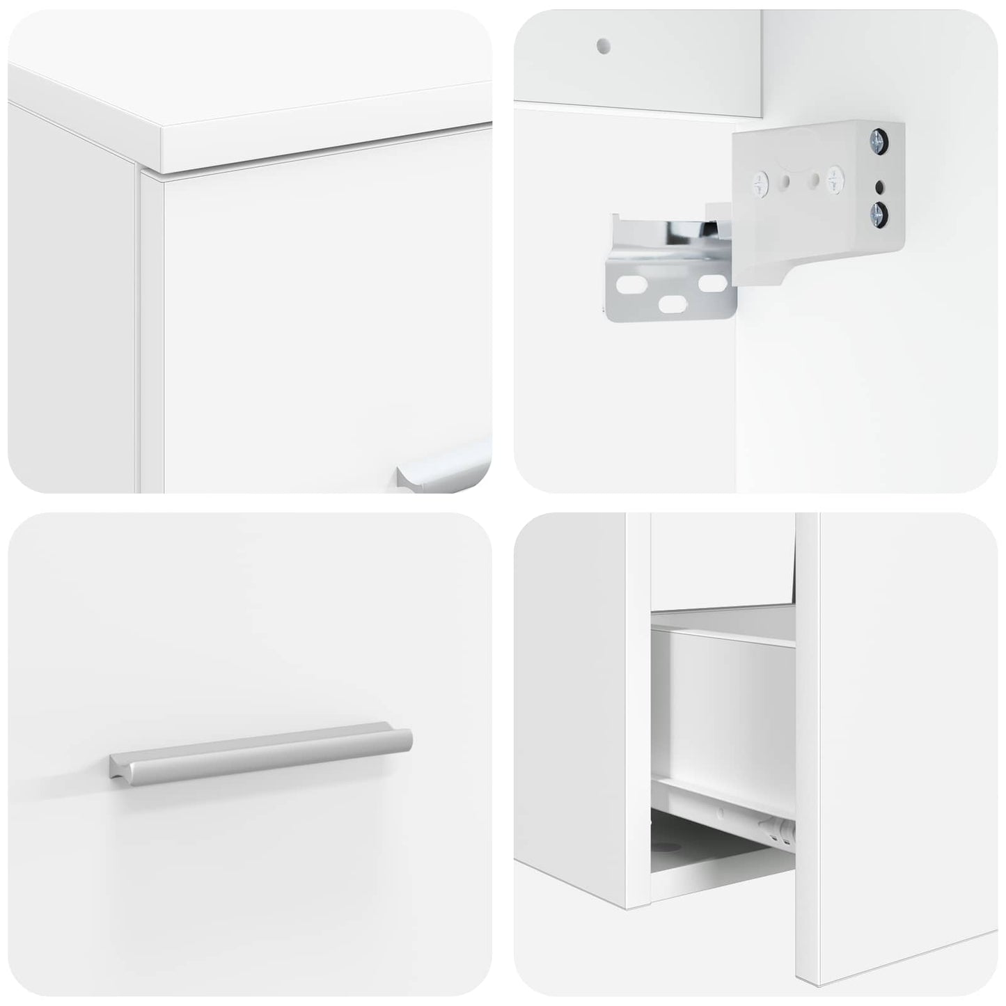 Baderomsskapsett 3 stk. Hvit 49,5 x 41 x 64,5 cm Konstruert tre