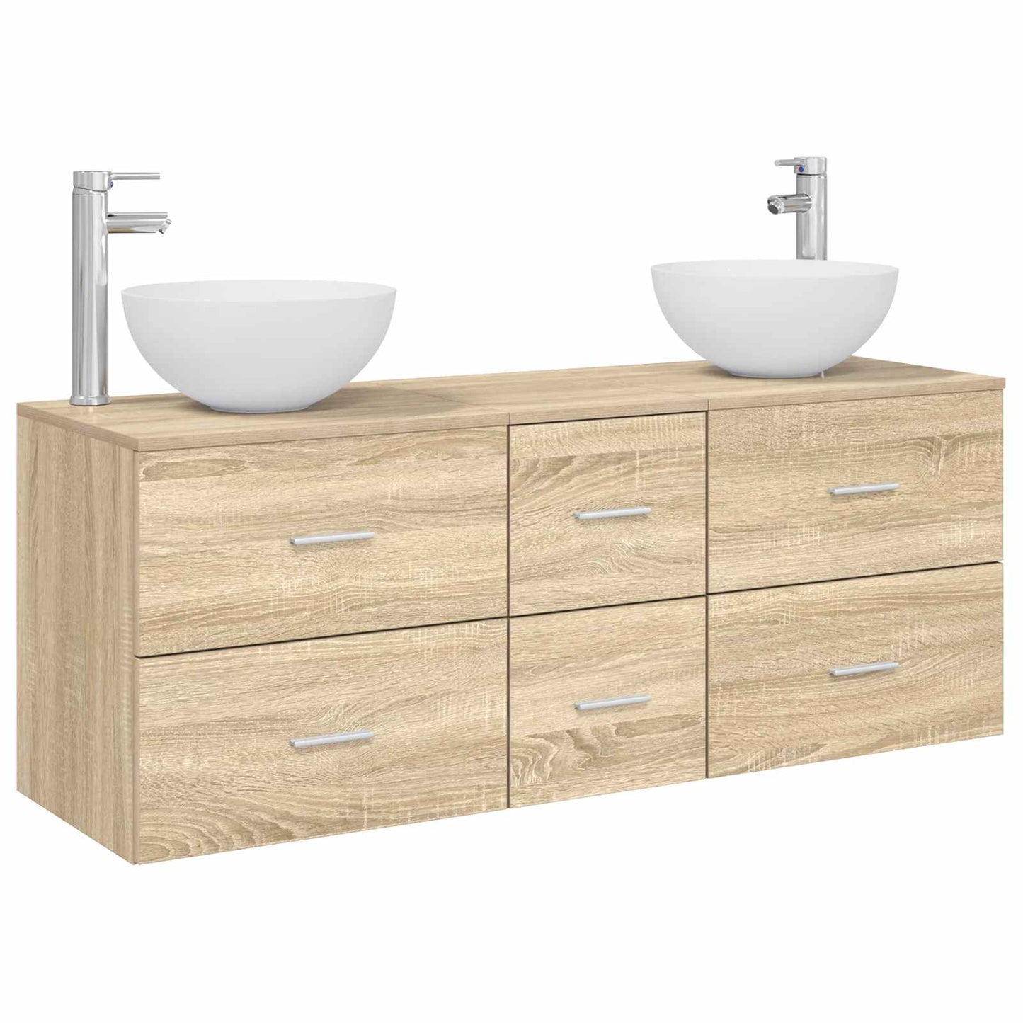 Baderomsskapsett 3 stk. Sonoma eik 49,5 x 41 x 64,5 cm