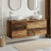 Baderomsskapsett 3 stk. Gammelt tre 49,5 x 41 x 64,5 cm