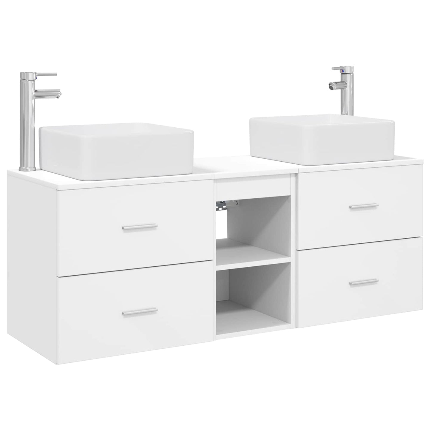 Baderomsskapsett 3 stk. Hvit 49,5 x 41 x 63 cm Konstruert tre