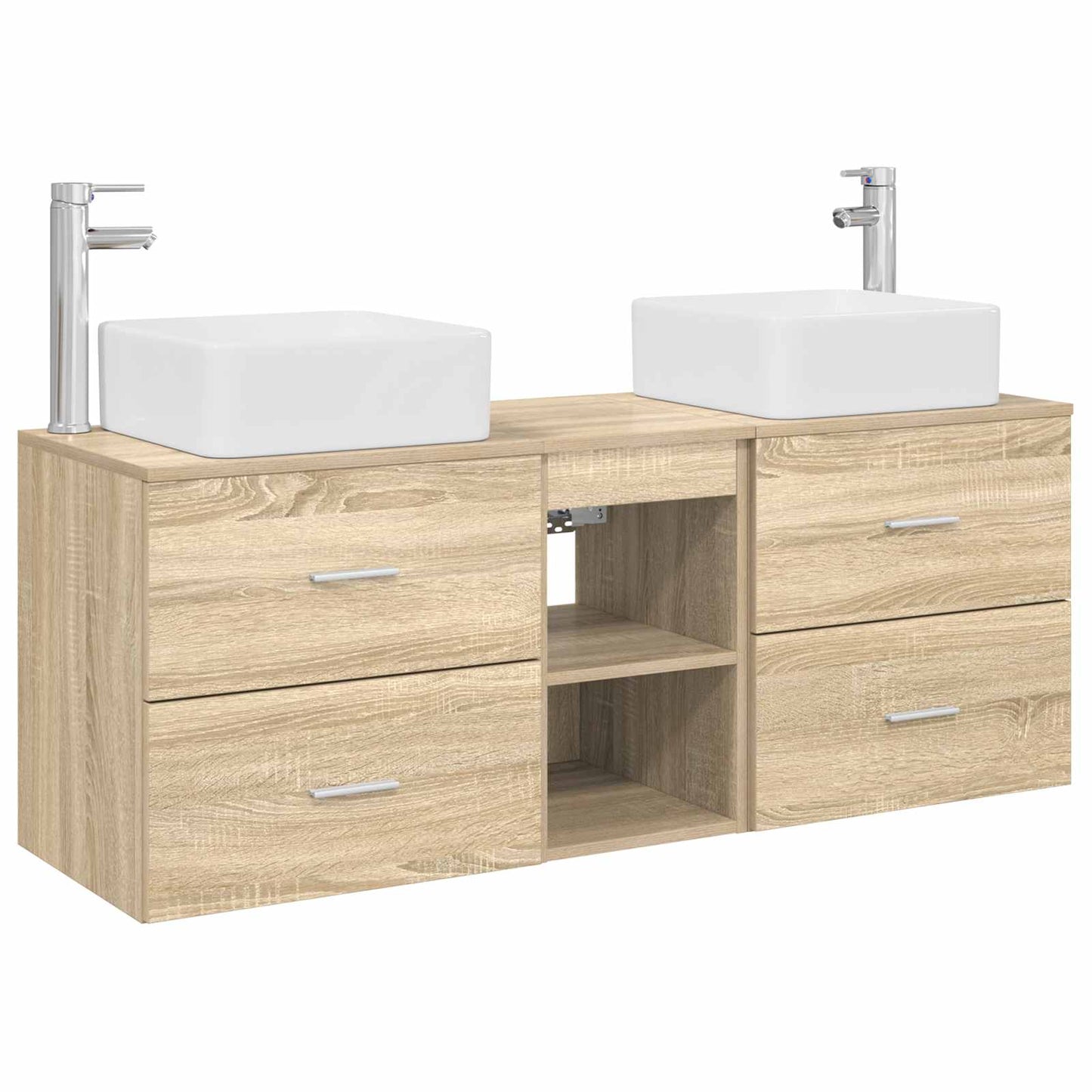 Baderomsskapsett 3 stk. Sonoma eik 49,5 x 41 x 63 cm