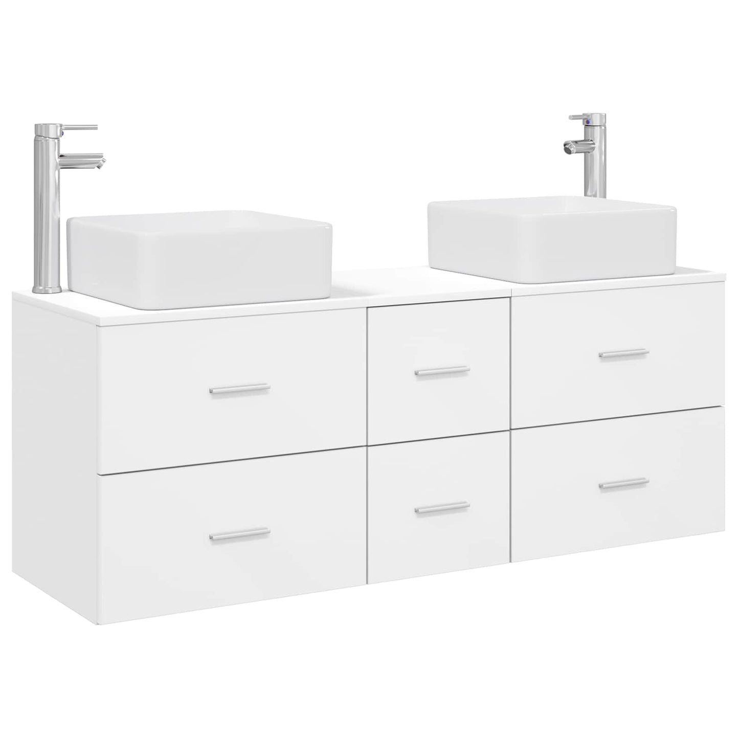 Baderomsskapsett 3 stk. Hvit 49,5 x 41 x 63 cm Konstruert tre