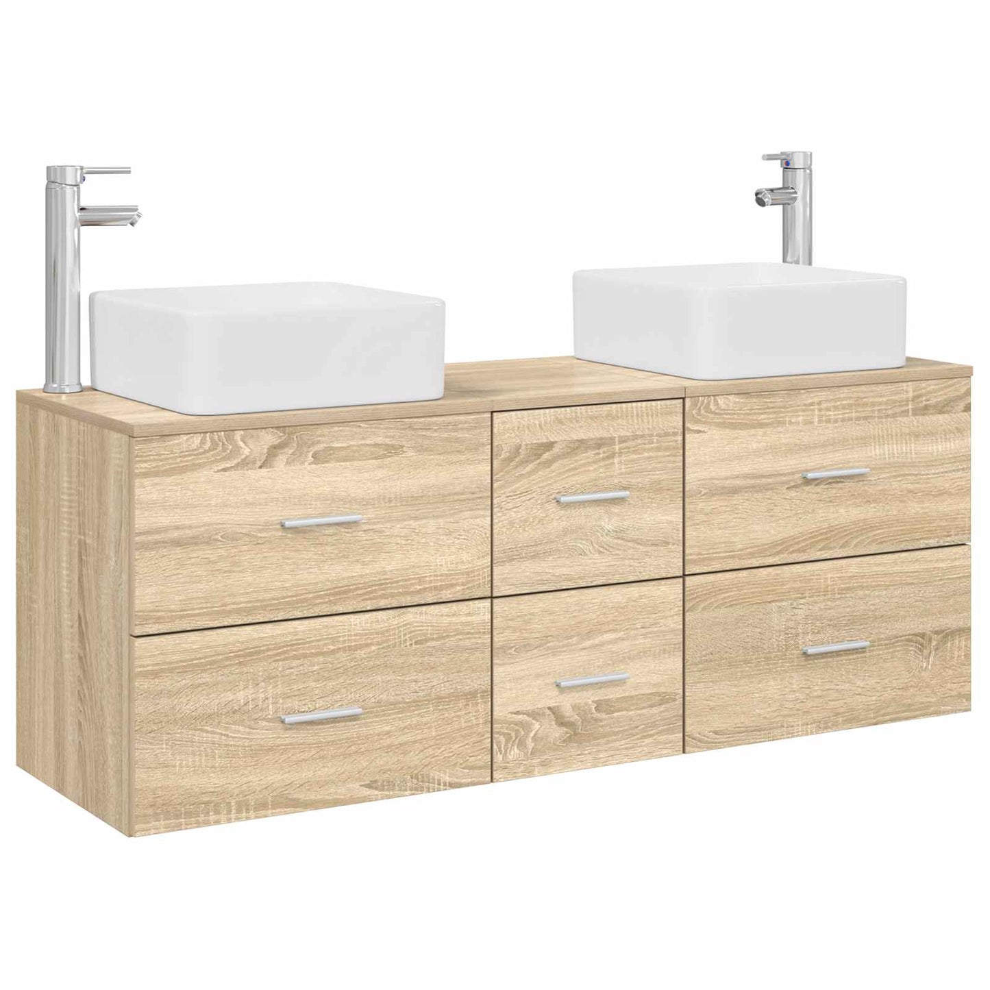 Baderomsskapsett 3 stk. Sonoma eik 49,5 x 41 x 63 cm