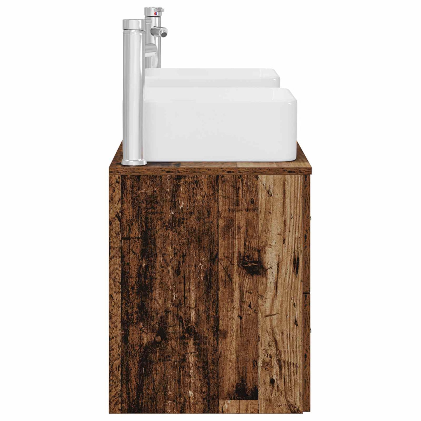 Baderomsskapsett 3 stk. Gammelt tre 49,5 x 41 x 63 cm