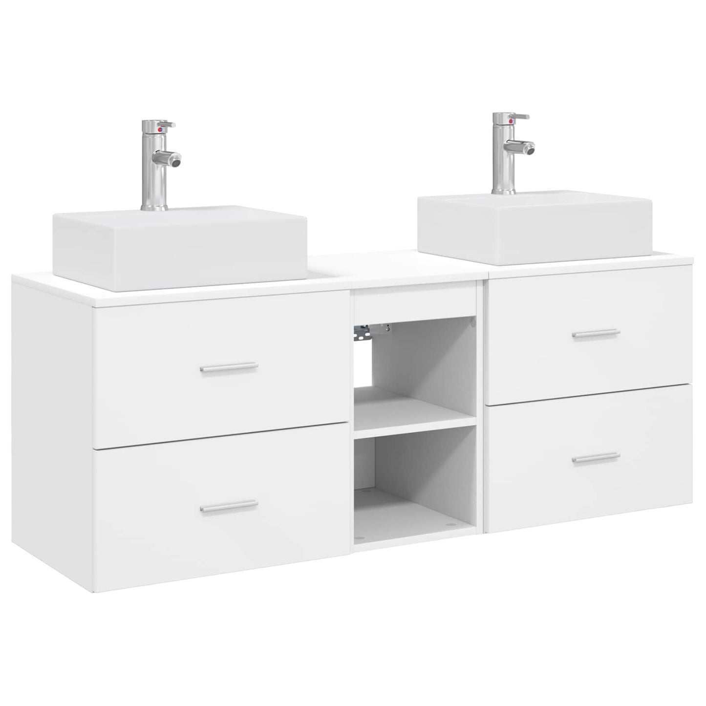 Baderomsskapsett 3 stk. Hvit 49,5 x 41 x 62,5 cm Konstruert tre