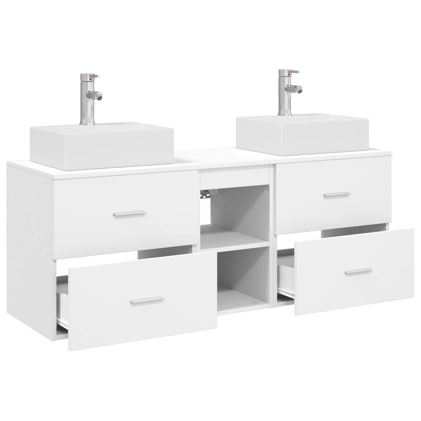Baderomsskapsett 3 stk. Hvit 49,5 x 41 x 62,5 cm Konstruert tre